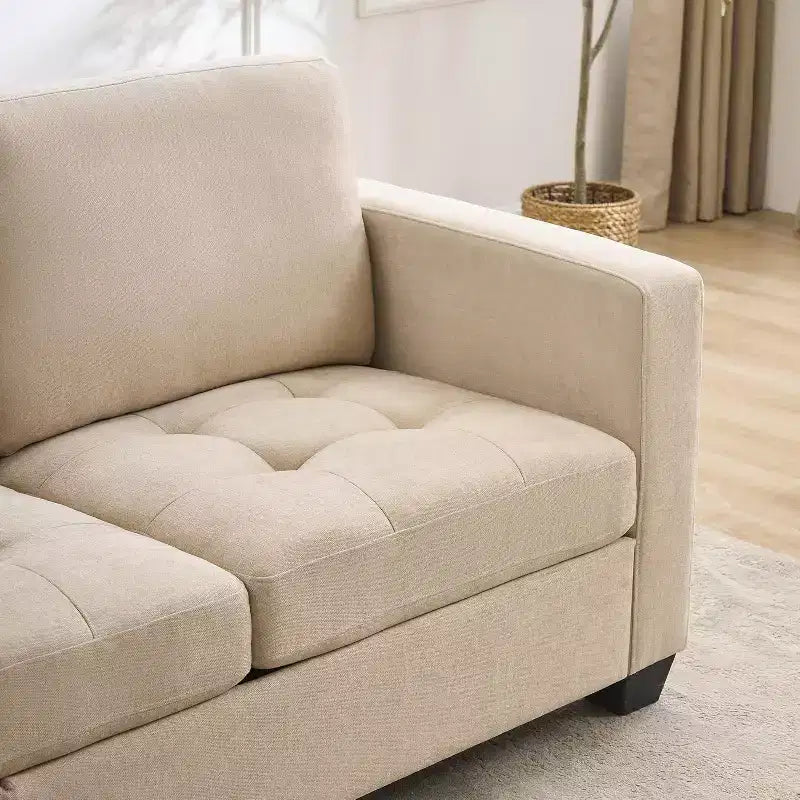 89 in Oversized 3 Seat Sofa, Chenille Fabric Upholstered Sofa with Wide Armrest, Removable Headrest and Side Storage Pockets for Home Office