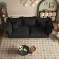 MAYEERTY 90.55 Modern Comfy Upholstered Sofa Cloud Couch,Deep Seat Couches with Multiple Large Sofa Pillows Black