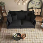 MAYEERTY 90.55 Canapé moderne et confortable rembourré Cloud, canapés profonds avec plusieurs grands coussins noirs