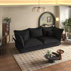 MAYEERTY 90.55 Canapé moderne et confortable rembourré Cloud, canapés profonds avec plusieurs grands coussins noirs
