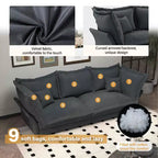 MAYEERTY 90.55 Modern Comfy Upholstered Sofa Cloud Couch,Deep Seat Couches with Multiple Large Sofa Pillows Gray