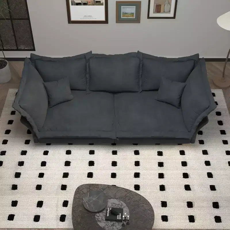 MAYEERTY 90.55 Modern Comfy Upholstered Sofa Cloud Couch,Deep Seat Couches with Multiple Large Sofa Pillows Gray