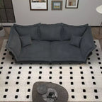 MAYEERTY 90.55 Modern Comfy Upholstered Sofa Cloud Couch,Deep Seat Couches with Multiple Large Sofa Pillows Gray
