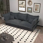 MAYEERTY 90.55 Modern Comfy Upholstered Sofa Cloud Couch,Deep Seat Couches with Multiple Large Sofa Pillows Gray