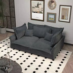 MAYEERTY 90.55 Modern Comfy Upholstered Sofa Cloud Couch,Deep Seat Couches with Multiple Large Sofa Pillows Gray