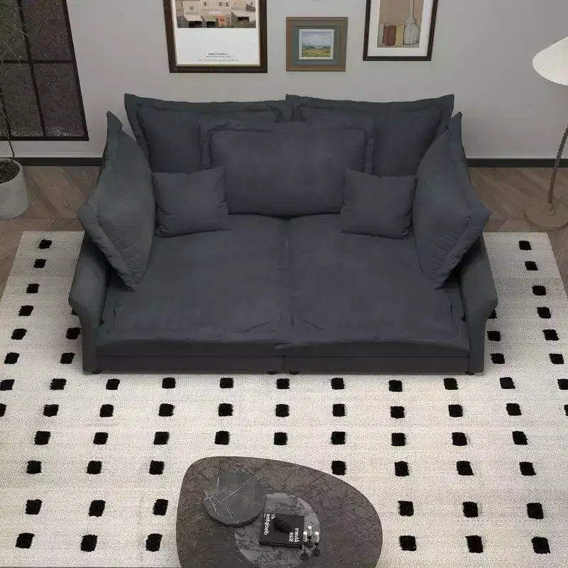 MAYEERTY 90.55 Modern Comfy Upholstered Sofa Cloud Couch,Deep Seat Couches with Multiple Large Sofa Pillows Gray