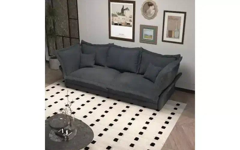 MAYEERTY 90.55 Modern Comfy Upholstered Sofa Cloud Couch,Deep Seat Couches with Multiple Large Sofa Pillows Gray