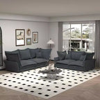 MAYEERTY 90.55 Modern Comfy Upholstered Sofa Cloud Couch,Deep Seat Couches with Multiple Large Sofa Pillows Gray