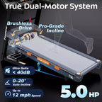 5HP Folding Treadmill  20-Level Automatic Incline, 105 Preset Programs, 0.6512 MPH, App Control for Home Gym