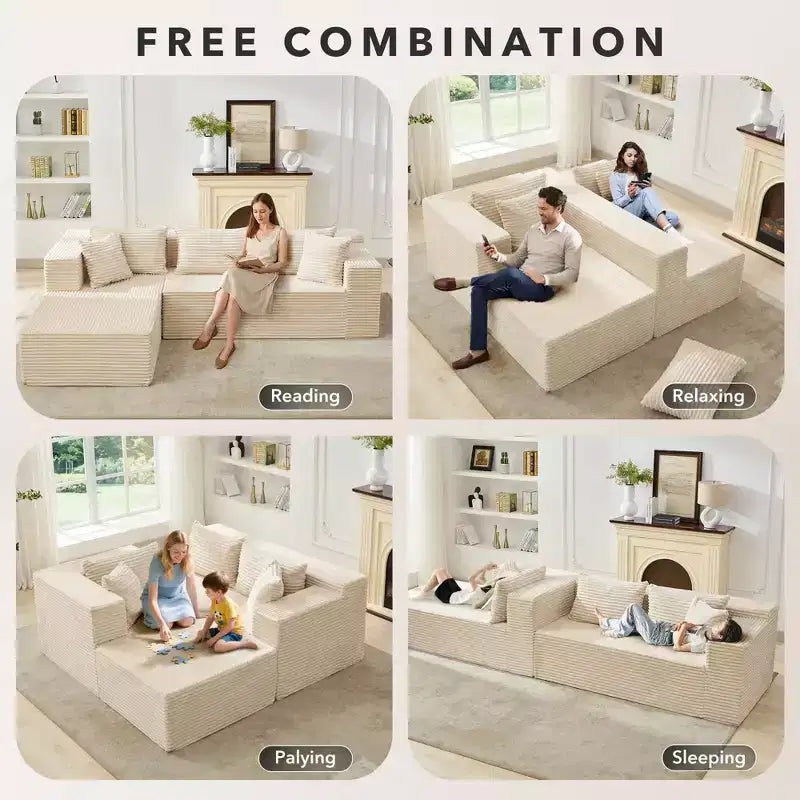 106-Inch l-Shaped Sectional Sofa, with Chaise, Modern Modular Cloud Couch, Sectional Couch, Deep Seat Upholstered Furniture,No Tools Assembly Required