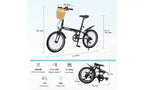 Vélo pliant 20 pouces pour adultes avec panier, support de téléphone et garde-boue, cadre en acier 6 vitesses, vélo de ville, double frein en V, vélo compact portable