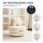 360 Swivel Accent Chair with Storage Compartment  Teddy Velvet Upholstered Armchair with Ergonomic Cushion, Scratch-Resistant Fabric