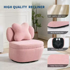 360 Swivel Accent Chair with Storage Compartment  Teddy Velvet Upholstered Armchair with Ergonomic Cushion, Scratch-Resistant Fabric