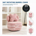 360 Swivel Accent Chair with Storage Compartment  Teddy Velvet Upholstered Armchair with Ergonomic Cushion, Scratch-Resistant Fabric