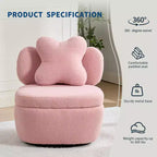 360 Swivel Accent Chair with Storage Compartment  Teddy Velvet Upholstered Armchair with Ergonomic Cushion, Scratch-Resistant Fabric