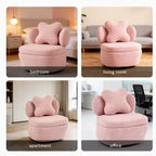 360 Swivel Accent Chair with Storage Compartment  Teddy Velvet Upholstered Armchair with Ergonomic Cushion, Scratch-Resistant Fabric