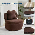 360 Swivel Accent Chair with Storage Compartment  Teddy Velvet Upholstered Armchair with Ergonomic Cushion, Scratch-Resistant Fabric