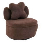 360 Swivel Accent Chair with Storage Compartment  Teddy Velvet Upholstered Armchair with Ergonomic Cushion, Scratch-Resistant Fabric