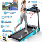 7.5MPH Treadmill for Home Use, Folding Incline Treadmill with APP Control, 300lbs Capacity treadmill, 2.5HP Brushless Motor, Home & Office