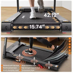 Tapis de course pliable 3,1 CV pour la maison, capacité de 159 kg, inclinaison de 8 %, vitesse de 12 km/h, 71 programmes prédéfinis, absorption des chocs