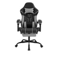 MAYEERTY Gaming Chair, Computer Chair, Ergonomic Chair with Footrest Lumbar Backrest for Living Room Black Gray