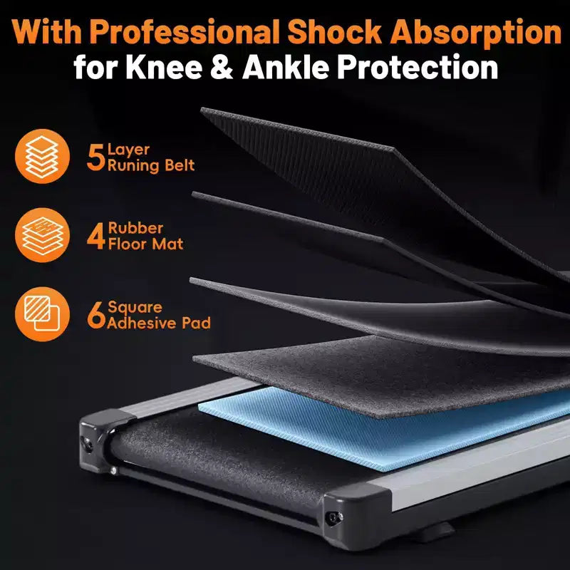Okak Armless Walking Pad Treadmill with 200LBS Capacity, 3-IN-1 Portable Treadmill, Compact Treadmill for All Age Runner