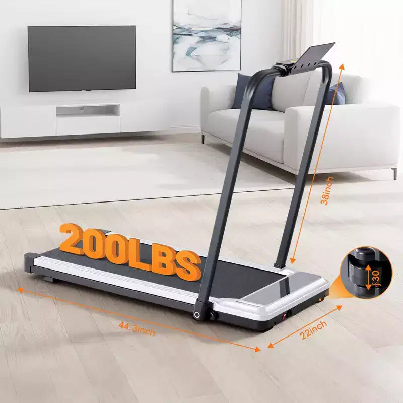 Okak Armless Walking Pad Treadmill with 200LBS Capacity, 3-IN-1 Portable Treadmill, Compact Treadmill for All Age Runner