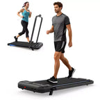 Tapis de course 3-EN-1 Okak sous le bureau avec télécommande et écran LED, tapis de course pliable avec inclinaison, tapis de marche avec barre de maintien