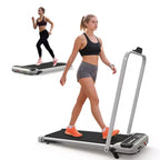 Tapis de course 3-EN-1 Okak sous le bureau avec télécommande et écran LED, tapis de course pliable avec inclinaison, tapis de marche avec barre de maintien