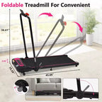 Tapis de course sous bureau Okak avec inclinaison et vitesse réglable, capacité de 136 kg, tapis de course 2,5 CV, pour la maison, le bureau, rose et noir