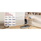 Tapis de course 2-EN-1 Okak sous le bureau avec télécommande, tapis de marche électrique pliable avec moteur 2,5 CV, tapis de course portable pour la maison, blanc