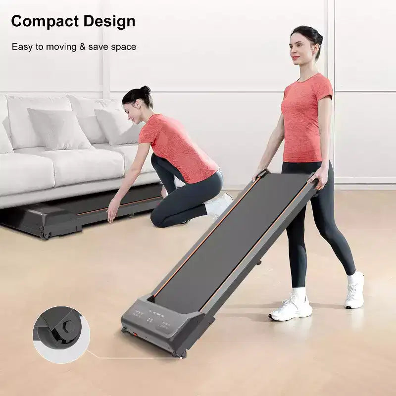 Okak Walking Pad Treadmill with LED Display and Remote Control, 2.5HP Under Desk Treadmill, Portable Treadmill for Home, Office, Black