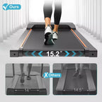 Okak Walking Pad Treadmill with LED Display and Remote Control, 2.5HP Under Desk Treadmill, Portable Treadmill for Home, Office, Black