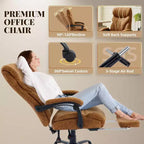 Ergonomic Office Chair,PU Gaming Chair,Adjustable Height 90 to 135 Degree Reclining, Backrest 360 Degree Swivel Wheels,350 Lbs Capacity for Office