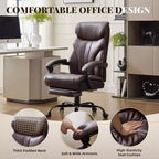 Ergonomic Office Chair,PU Gaming Chair,Adjustable Height 90 to 135 Degree Reclining, Backrest 360 Degree Swivel Wheels,350 Lbs Capacity for Office