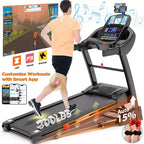 5.0HP 300LB Capacity Treadmill for Home, Foldable Treadmill w/ 2-0% Auto Incline, Immersive Run w/ Smart APP, 64+7 Workout Programs, 12MPH Treadmill