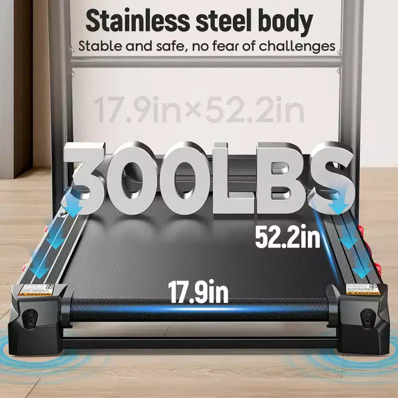 Tapis de course pliable 5.0 CV avec inclinaison automatique de 20 %, capacité de 136 kg, contrôle via application intelligente, machine de course portable pour la maison
