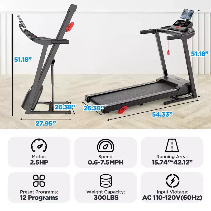 Tapis de course en solde, Dégagement de tapis roulants, Tapis de course pliable pour la maison 12 km/h avec 71 programmes 3 inclinaisons, Équipement d'exercice, Haut-parleurs de musique