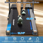 Tapis de course pour la maison, tapis de course pliable portable avec inclinaison réglable, contrôle par application, 64 programmes, capacité de 136 kg, 12 km/h, course, marche, jogging