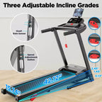 3HP Treadmill for Home with 9% Incline - 7.5MPH Max Speed, 300LBS Capacity, Bluetooth Speaker, Home Office Treadmills for Running Jogging Walking