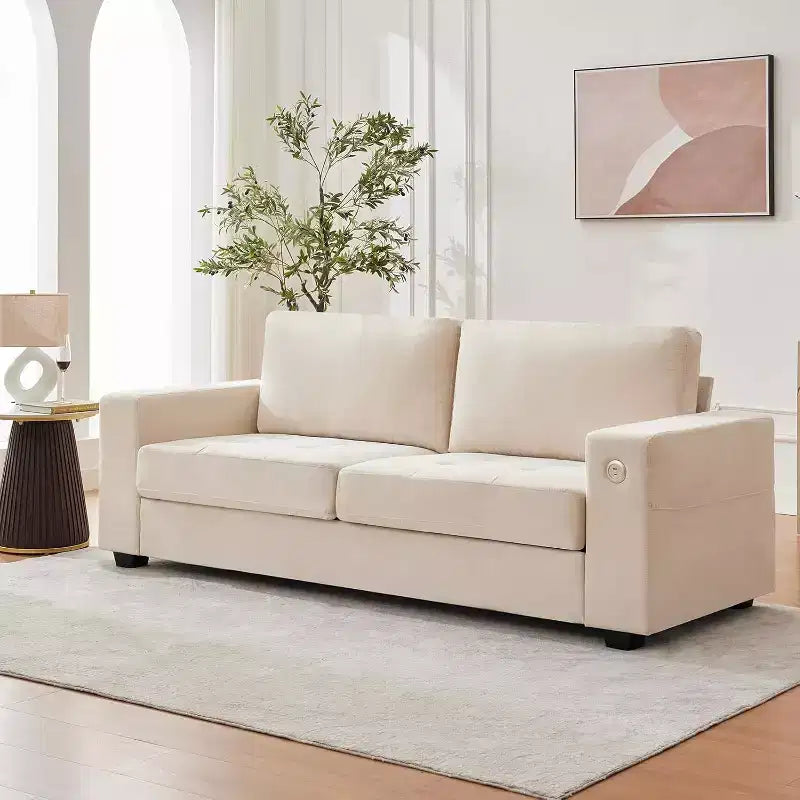 90 canapés modernes pour salon, causeuse en tissu chenille, housse de coussin amovible, poche latérale, cadre en bois robuste