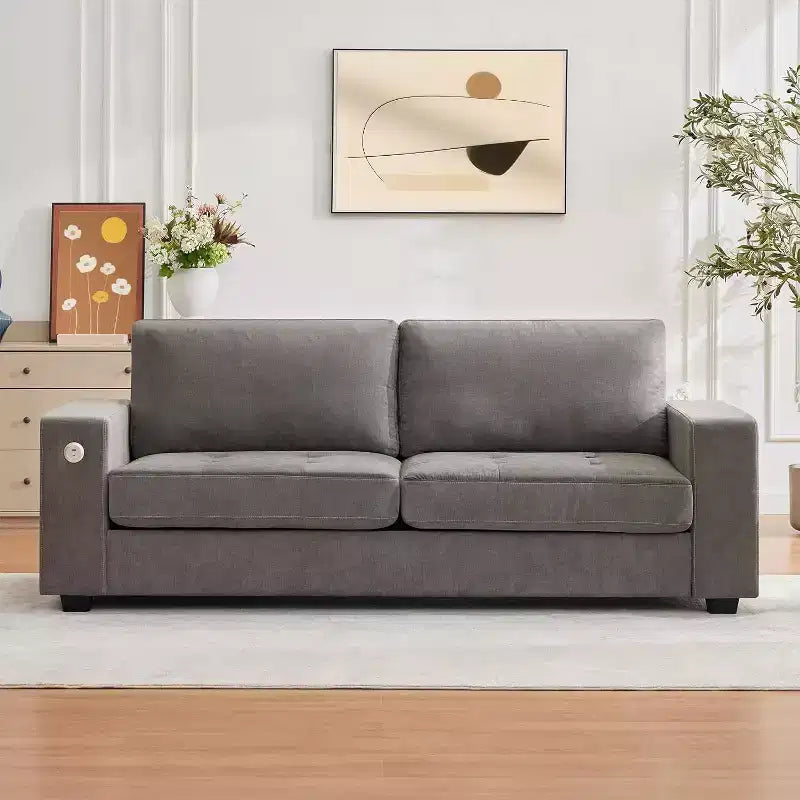 90 canapés modernes pour salon, causeuse en tissu chenille, housse de coussin amovible, poche latérale, cadre en bois robuste
