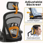 Ergonomic Office Chair, Computer Desk Chair Comfy with Flip-Up Armrests,Comfortable Lumbar Support Gaming Chairs for Bedroom,Study,Student,Wide Seat