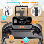 Electric Folding 3.75HP Treadmill for Home w/ Incline&APP,7.5MPH Speed,301lbs,HiFi Bluetooth Speakers,Foldable Treadmill Walking Running Machine