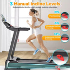 Electric Folding 3.75HP Treadmill for Home w/ Incline&APP,7.5MPH Speed,301lbs,HiFi Bluetooth Speakers,Foldable Treadmill Walking Running Machine