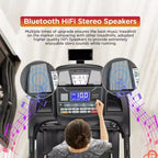 Treadmill with 20% Auto Incline for Home, 300-400 LB Capacity, Folding Running Walking Treadmill, 12 MPH Max Speed, 71 Programs, Bluetooth