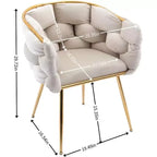 Fauteuil d'appoint en velours - Chaise de loisirs moderne rembourrée pour chambre à coucher, coiffeuse et salon (velours beige)
