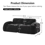 Clihome 2-Seater Tufted Sofa Couches with boneless Sofa,Soft Velvet Fabric,Bottom Anti-Slip Design,32D High Density Sponge,Ergonomic Design Bottom