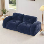 Clihome 2-Seater Tufted Sofa Couches with boneless Sofa,Soft Velvet Fabric,Bottom Anti-Slip Design,32D High Density Sponge,Ergonomic Design Bottom