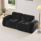 Clihome 2-Seater Tufted Sofa Couches with boneless Sofa,Soft Velvet Fabric,Bottom Anti-Slip Design,32D High Density Sponge,Ergonomic Design Bottom